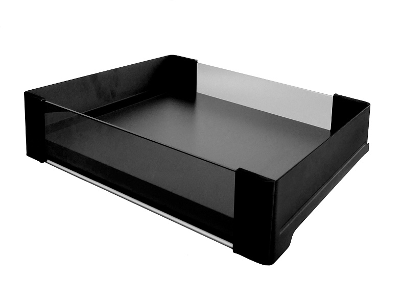 КОМПЛЕКТ Полка внутренняя выдвижная со стеклом 320 мм Конеро H 168 W 552-612 мм, черный Kessebohmer | официальный магазин