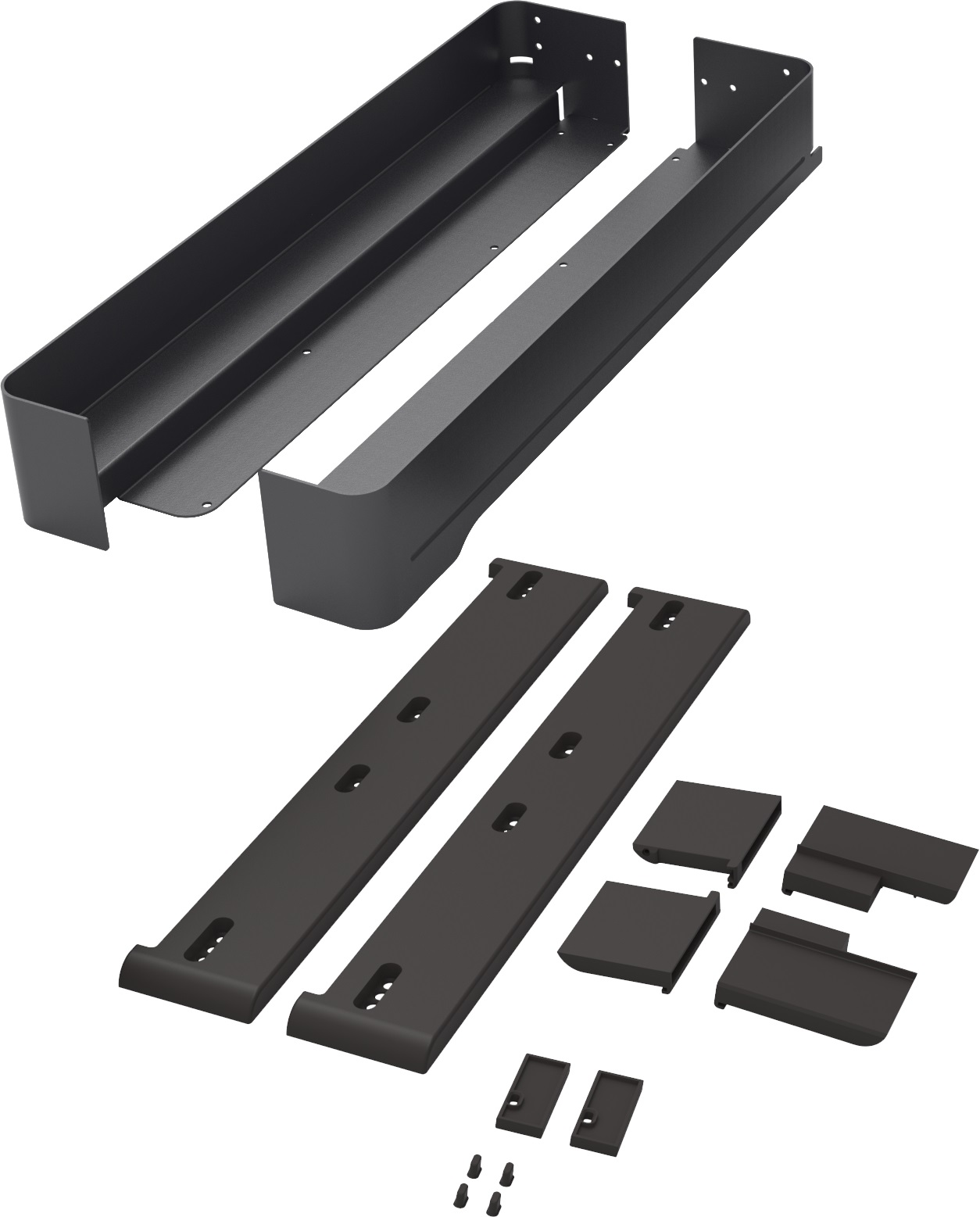 Полка внутренняя выдвижная 450 мм, Конеро, H 72, без дна, передней и задней стенок, 1 шт, цвет ЧЕРНЫЙ