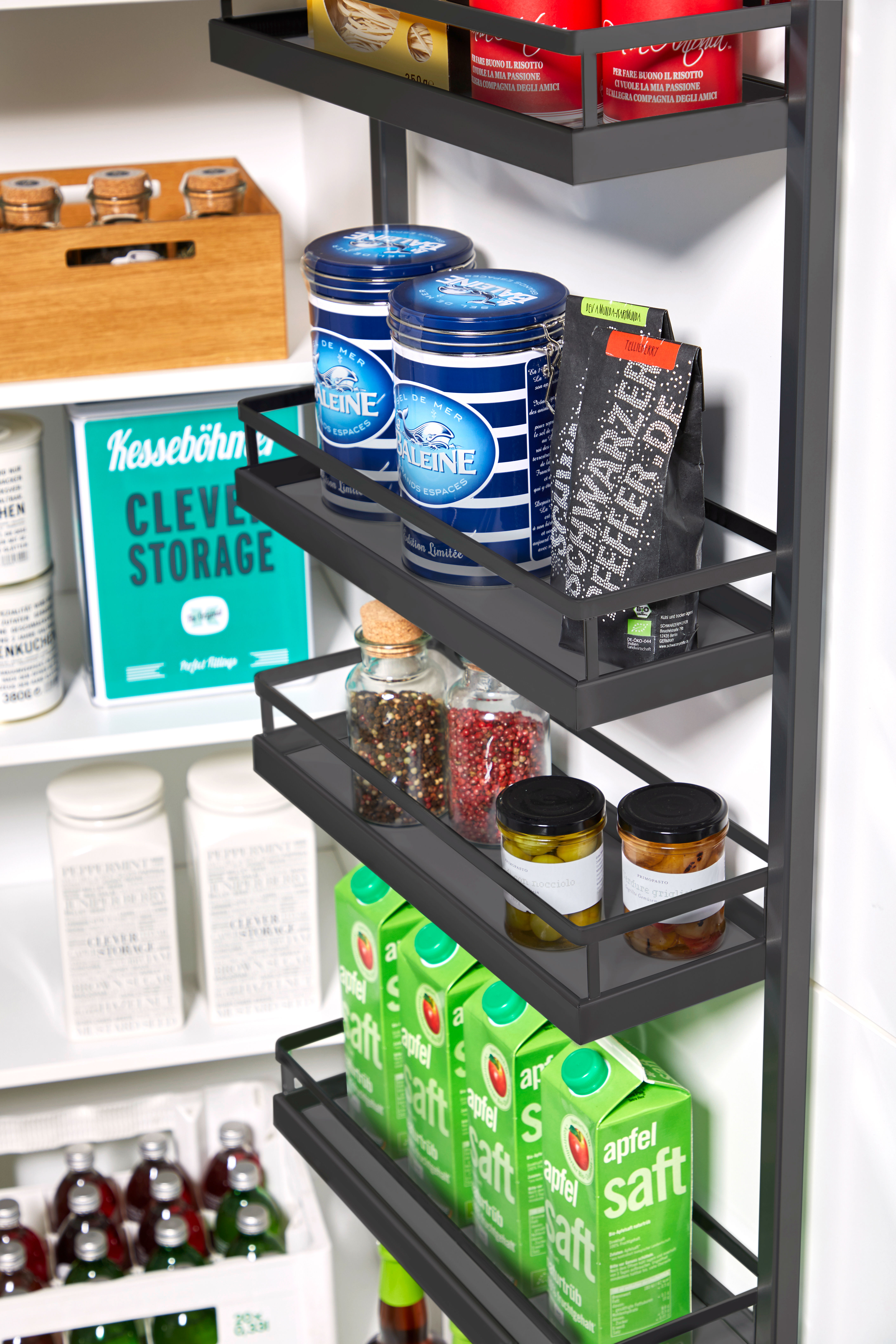 Комплект Тандем Сайд 450 мм, H 1100, Арена СТИЛЬ, Рама + 4 полки, цвет АНТРАЦИТ Kessebohmer | официальный магазин