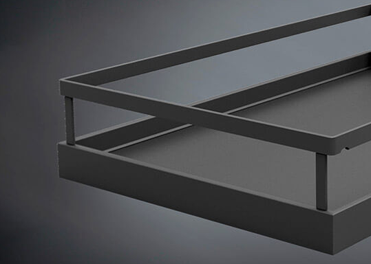 Полка 1 шт, Комфорт II 250 мм, Арена СТИЛЬ, 160x470x75 мм, цвет АНТРАЦИТ Kessebohmer | официальный магазин