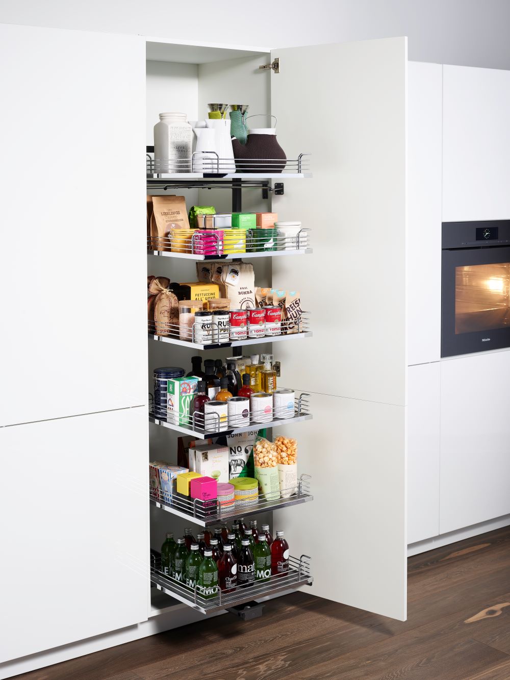 КОМПЛЕКТ Тандем Соло 600 мм, H 1800, Арена КЛАССИК, 6 полок, цвет ХРОМ Kessebohmer | официальный магазин