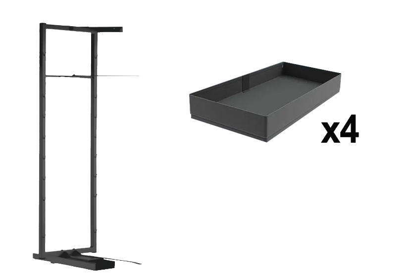 Комплект внутренний, Тандем II 450 мм, H 1100, Арена ПЬЮР, Рама + 4 полки, цвет АНТРАЦИТ Kessebohmer | официальный магазин