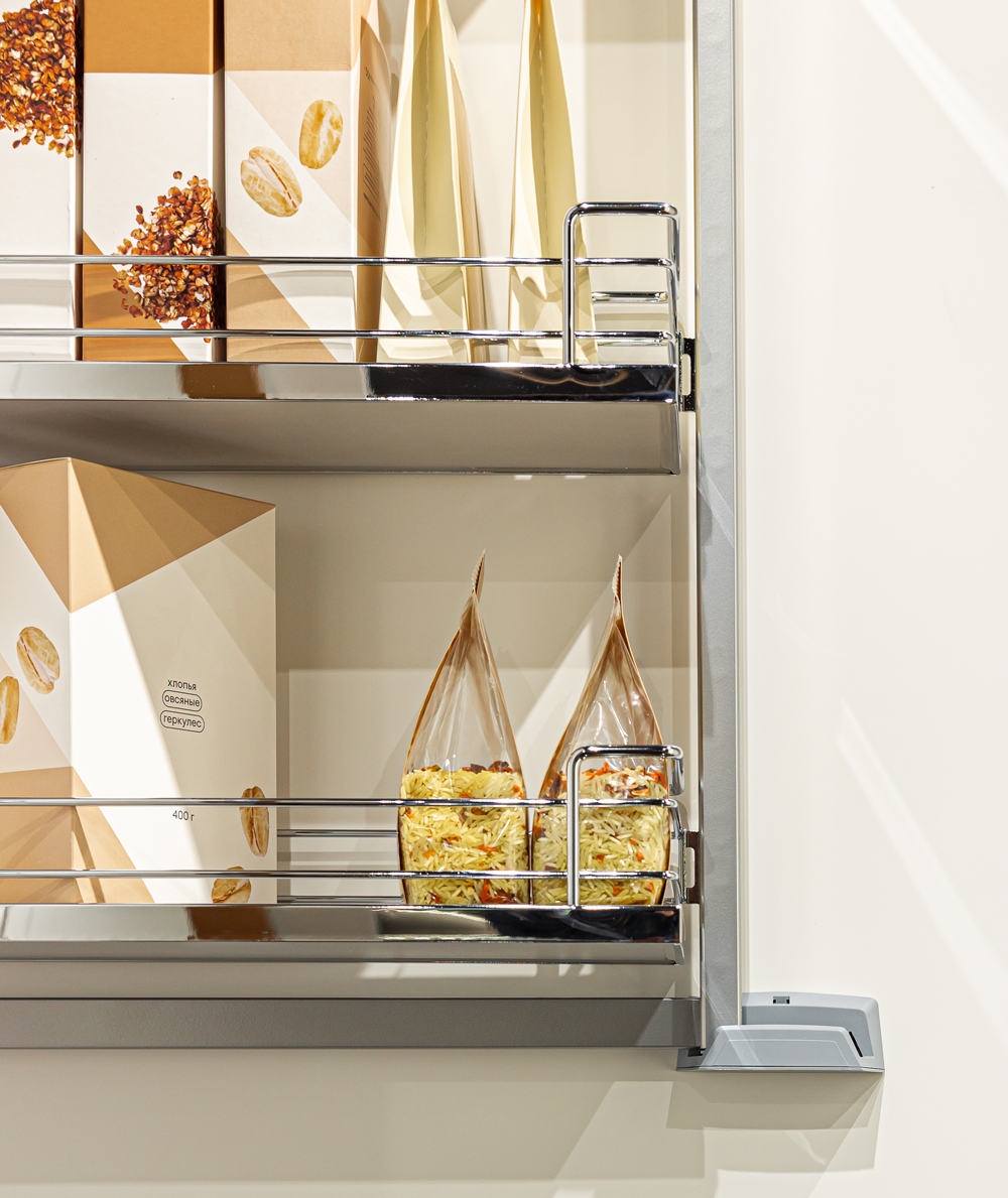 Комплект Тандем Сайд 450 мм, H 1700, Арена КЛАССИК, Рама + 5 полок, цвет ХРОМ Kessebohmer | официальный магазин