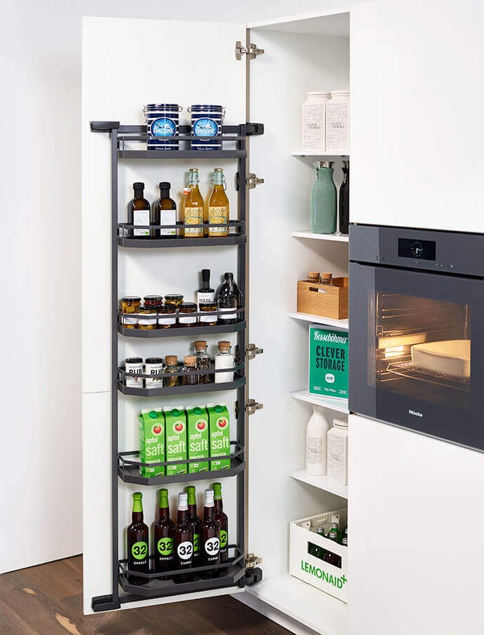 Комплект Тандем Сайд 600 мм, H 1700, Арена СТИЛЬ, Рама + 5 полок, цвет АНТРАЦИТ Kessebohmer | официальный магазин