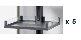 Комплект полок 5 шт, правый, Конвой Премио, 600 мм, Арена ВАРИО, цвет АНТРАЦИТ Kessebohmer | официальный магазин