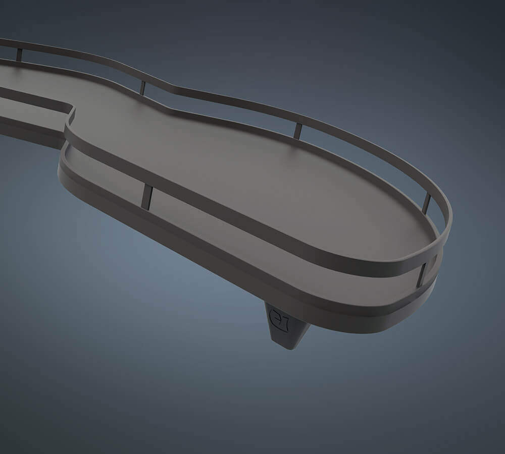 Комплект полок правый, Леманс 600 мм, Арена СТИЛЬ, 2 полки + рычаги, цвет АНТРАЦИТ