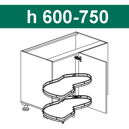 LEMANS 2 полки h 600-750 Kessebohmer купить в Томске | официальный магазин