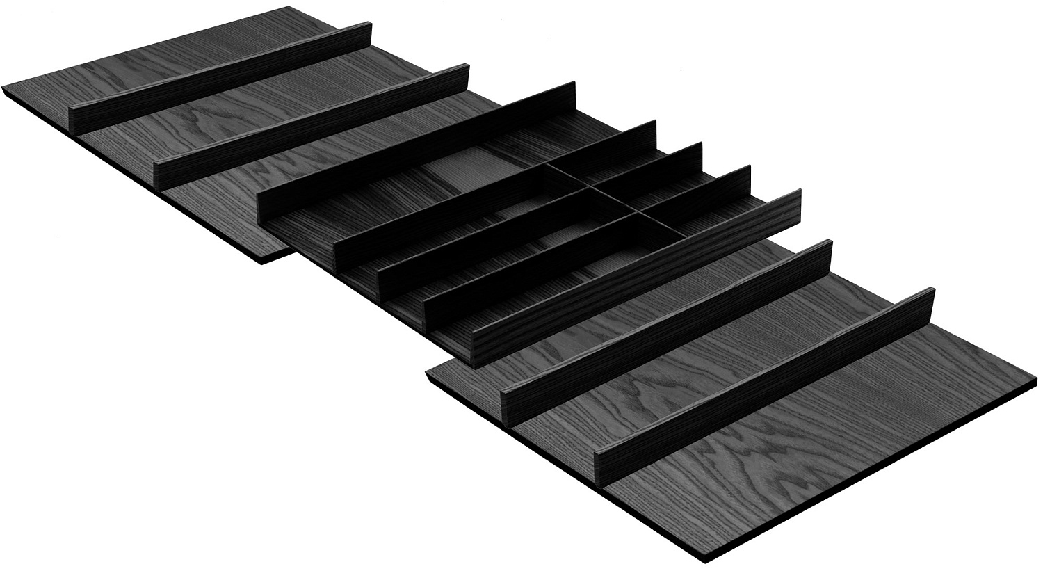 Лоток ФайнЛайн Линик 1000-1200 мм, глубина 500 мм, 1 шт, цвет ЯСЕНЬ черный