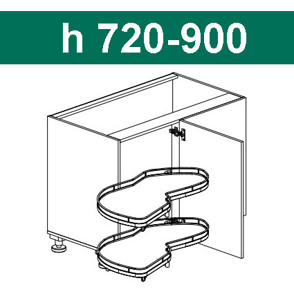 LEMANS 2 полки h 720-900 Kessebohmer купить в Томске | официальный магазин