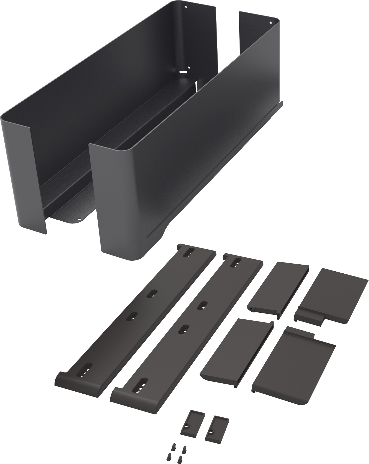 Полка внутренняя выдвижная 450 мм, Конеро, H 168, без дна, передней и задней стенок, 1 шт, цвет ЧЕРНЫЙ